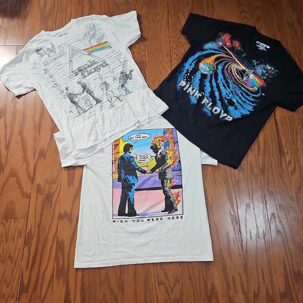 Lot Of 3 Liquid Blue‎ Pink Floyd T Shirts Mens Size Large Band Tees Collection